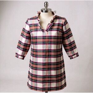 Crown & Ivy Plaid Dress - Pink, Green, White